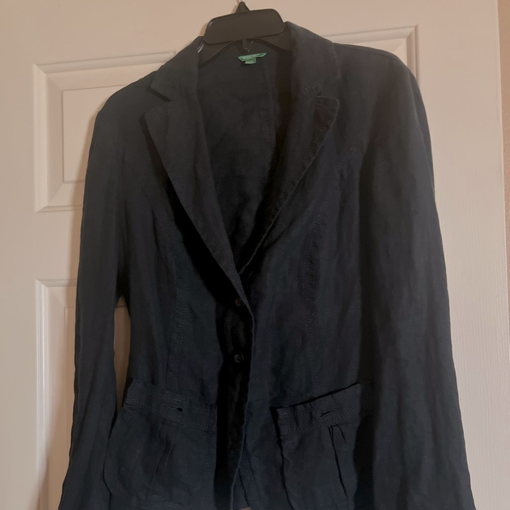 Benetton linen blazer, Navy Blue